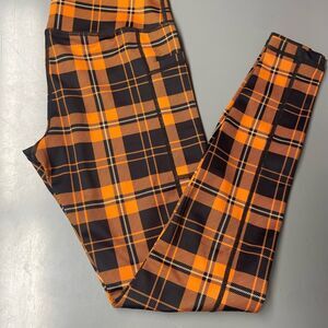 CVG Pumpkin Patch plaid full length leggings XS